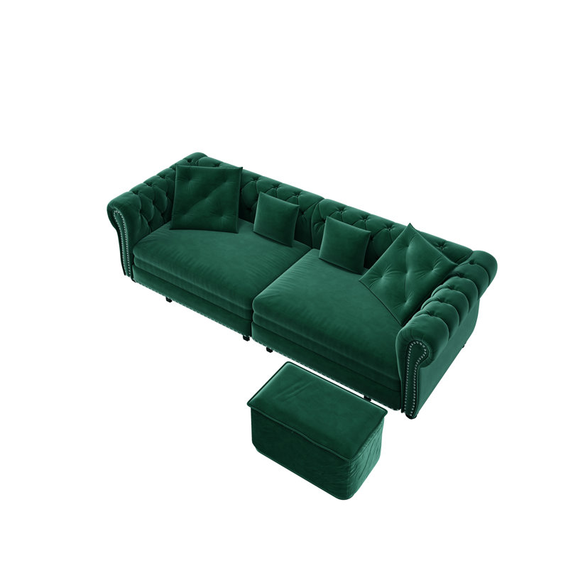Canapé-lit modulaire 3-en-1 de 89 po Odesser, Vert