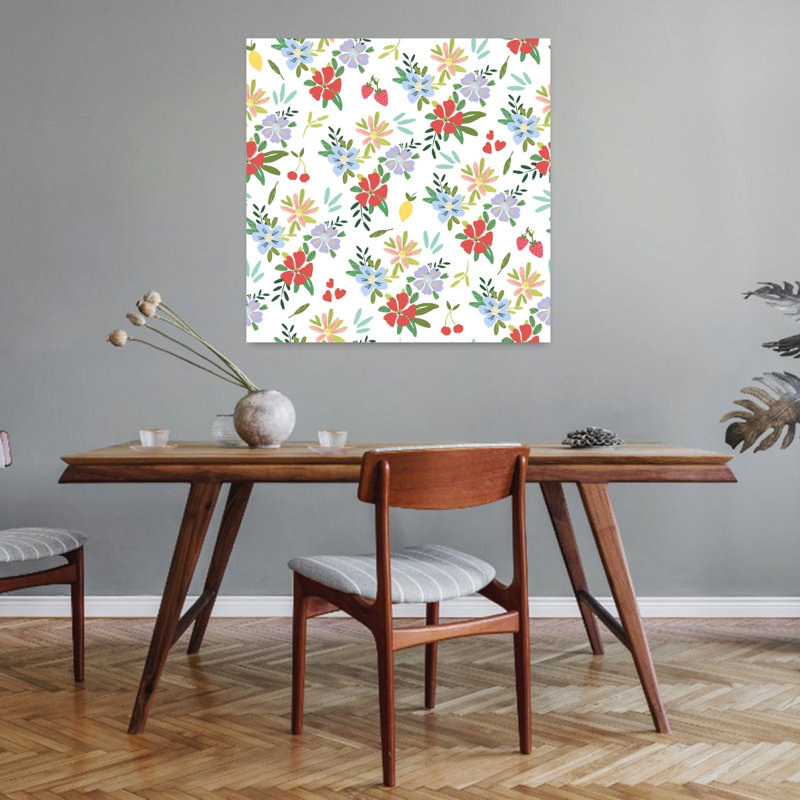 Art contemporain, art floral abstrait contemporain, H 32 po x l 32 po