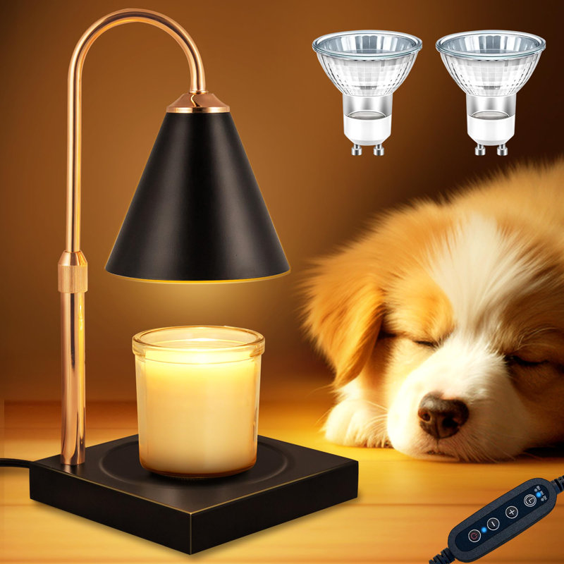 Aldwyche Candle Warmer Table Lamp With Button Dimmer, Black