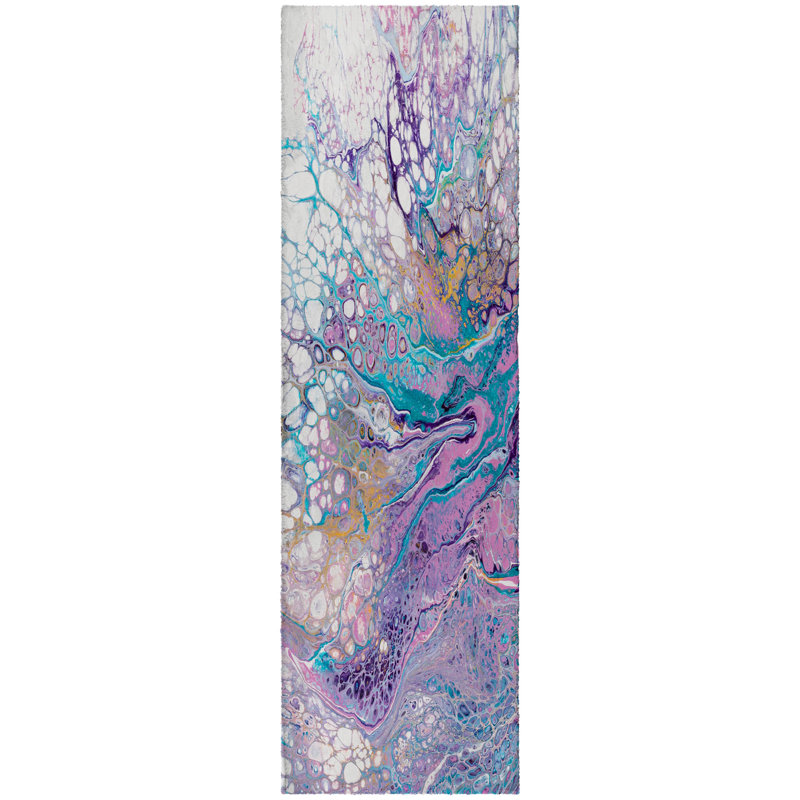 Premium Machine Washable Dream Shag ADS64 Abstract Rug, 2'3" x 7'6" Runner