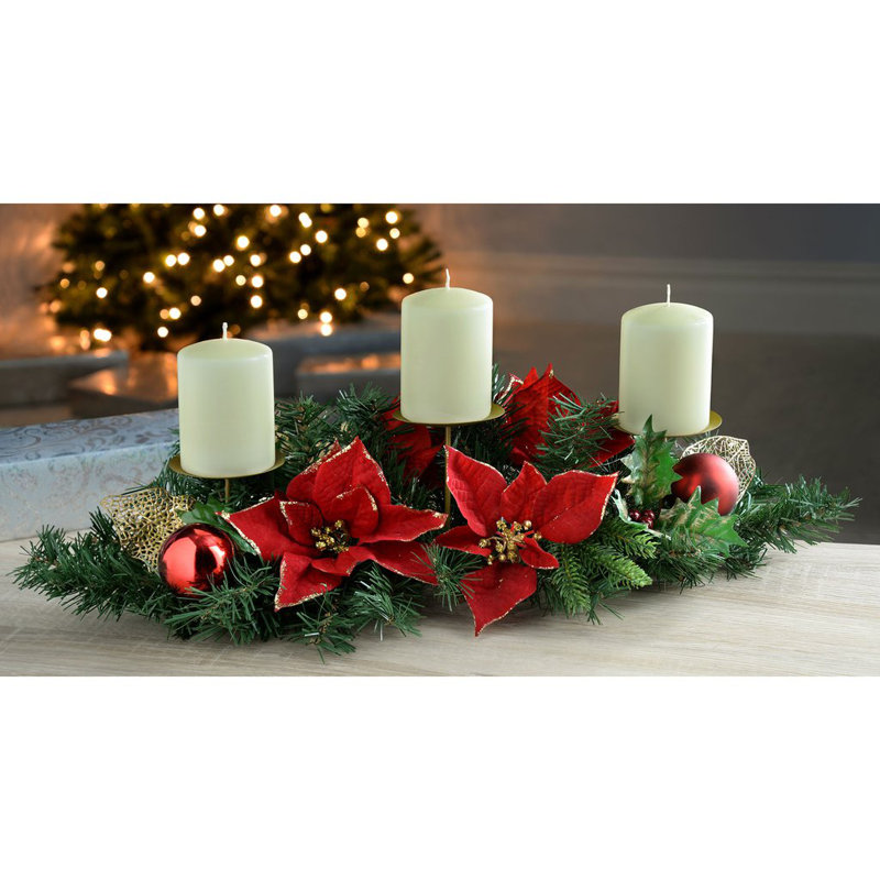 Poinsettia Candelabrum Arrangement