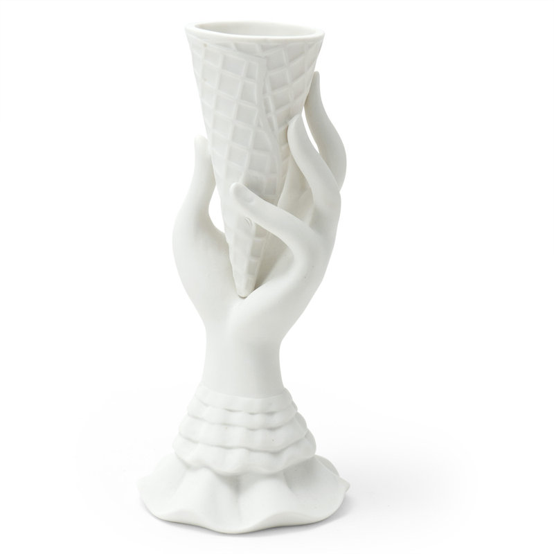 White Porcelain Conical Bouquet Table Vase