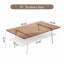 Table basse rectangulaire, plateau en verre trempé avec pieds en métal blanc, table moderne en verre de salon-269296101