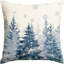 Housse de coussin bleu flocon de neige arbre de Noël, housse de coussin 18 x 18 pouces