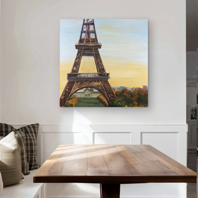Eiffel Tower by Dawn - Brown Metal Print for Home Decor