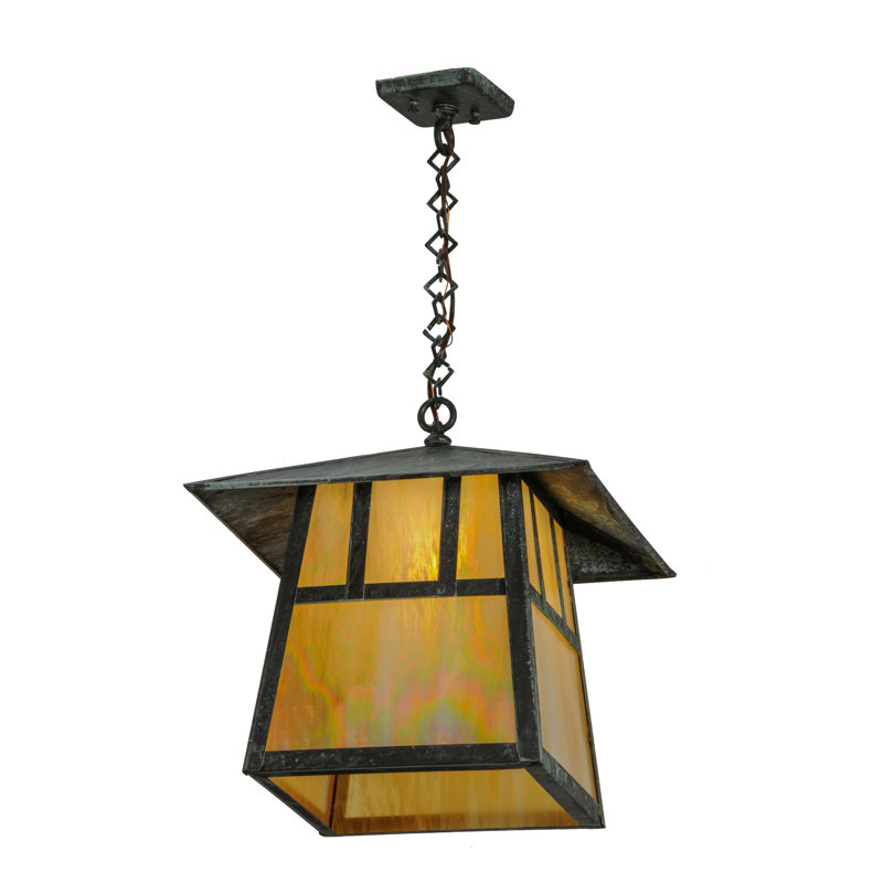 1 - Light Pendant, Craftsman Verdigris