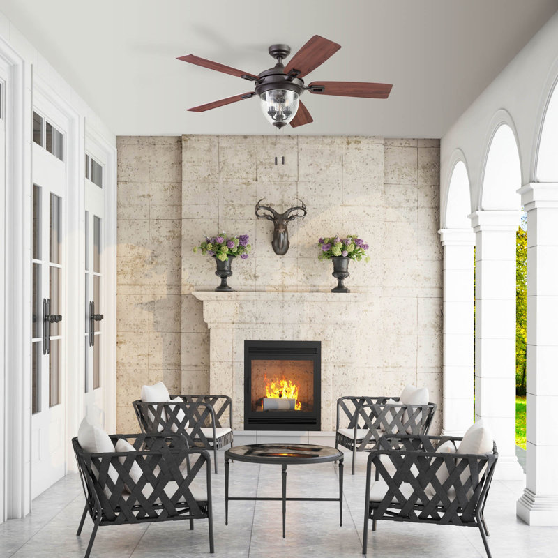 Glencrest 52" Iron LED Craftsman Ceiling Fan with Reversible Blades