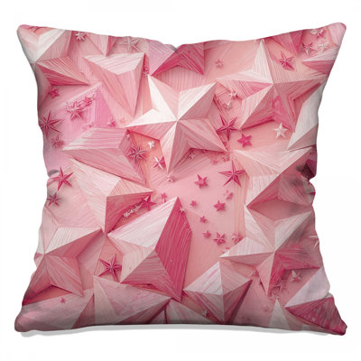 Pink Origami Stars Double Sided Throw Pillows