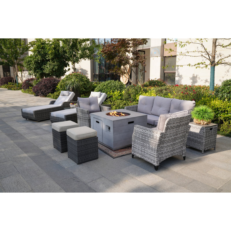 9 - Person Patio Conversation Set with Cushions