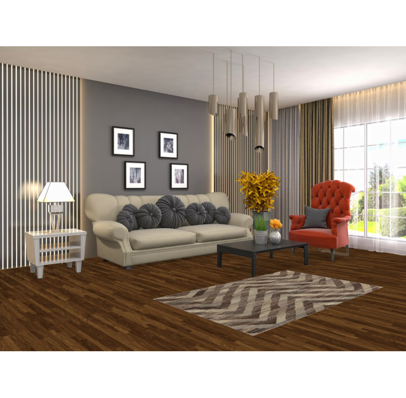 Tapis à motif de chevrons style oriental Kilim 3 x 5