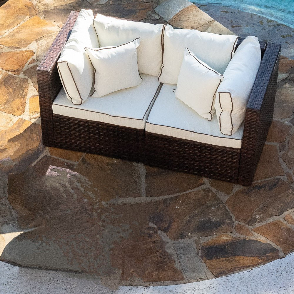 Burruss patio outlet sectional with cushions