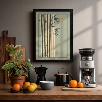 Bamboo Stillness Japandi - Framed Print