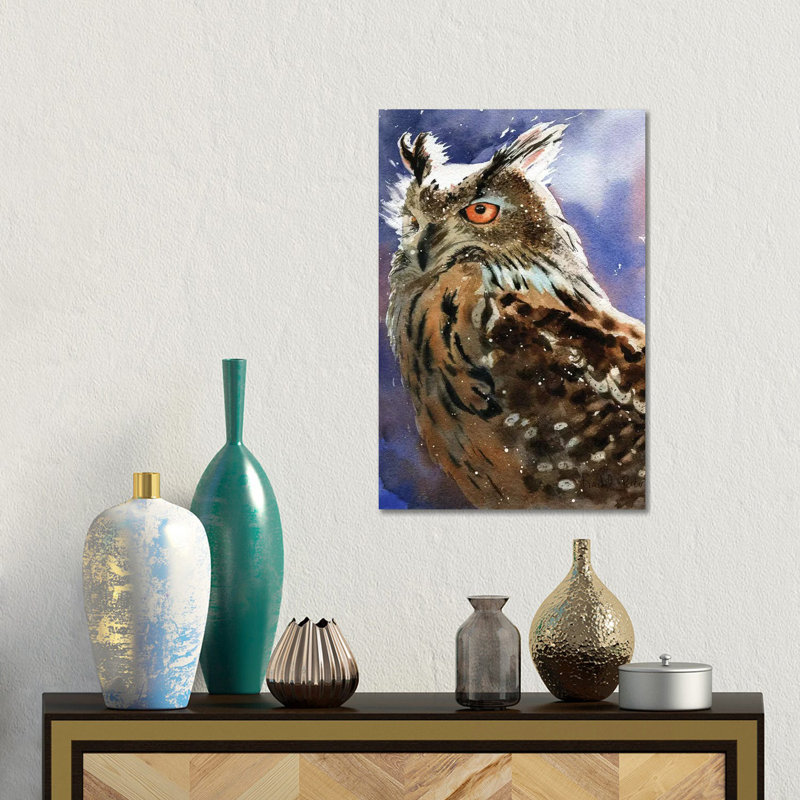 Owl Eyes by Rachel Parker - Gallery-Wrapped Canvas Giclée on Canvas, Canvas, 30.48 cm H x 45.72 cm W