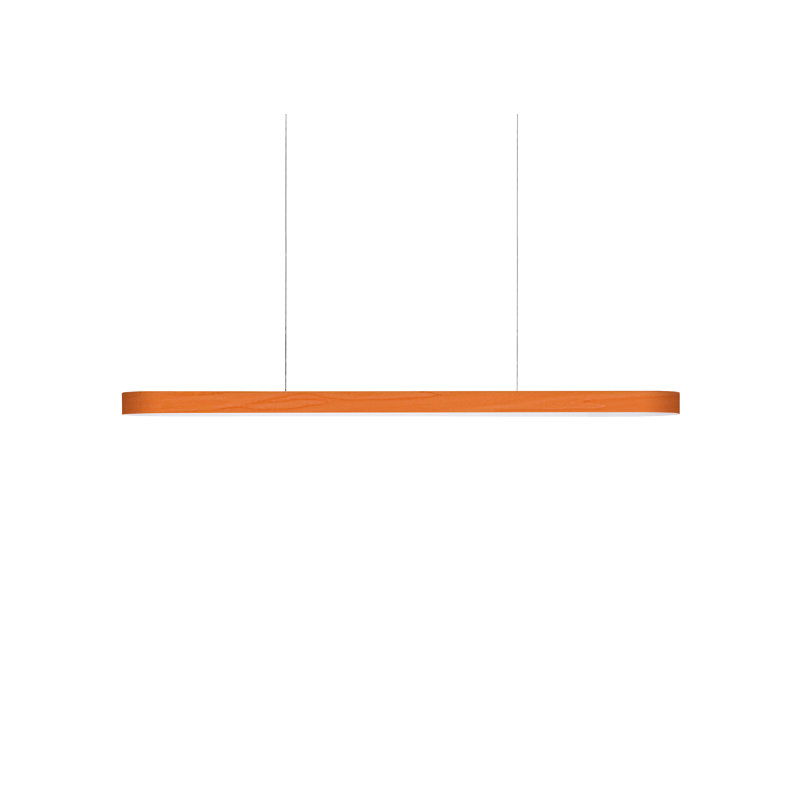 1 - Light LED Pendant, 98" H x 47.2" W x 2" D, Orange, Matte White