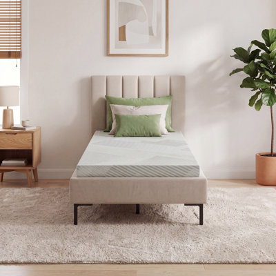 4 Inch Twin Size Memory Foam Mattress Topper, with Removable Zippered Cover Skin-Friendly Fabric Non-Slip Base & Machine Washable Compressed Packing