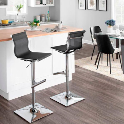Brosh Swivel Adjustable Height Counter Stool with Metal Frame