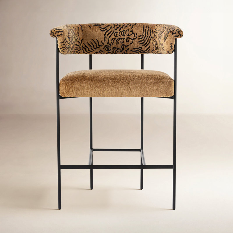 Grayson Counter and Bar Stool, Counter Stool (26.5" Seat Height), Brown, Abstract