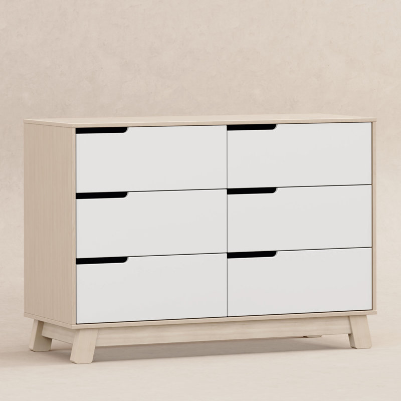 Tiptoe Bunk Bed And Hudson 6 Drawer Dresser, White And Washed Natural