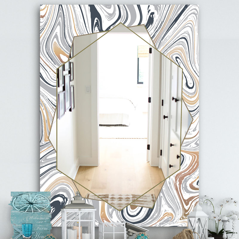 Glass Frame Wall Mirror, 39.4" H x 29.5" W