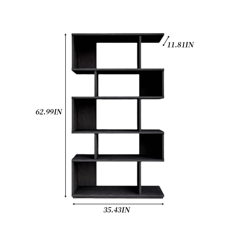 Black Minimalist Display Shelf Bookshelf