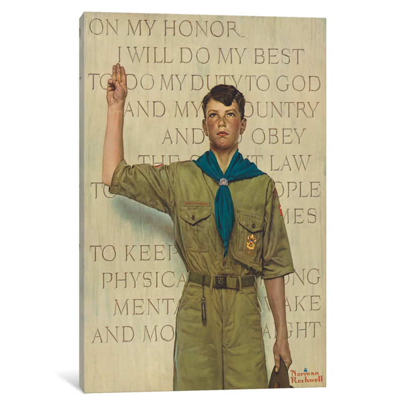 « i will my best » par norman rockwell, impression sur toile tendue, H 18 po x l 12 po x P 1,5 po
