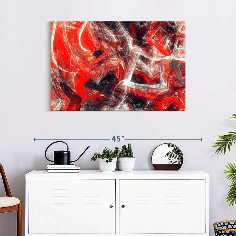 Avery Red Revolt Dynamic Abstract, 24" H x 36" W