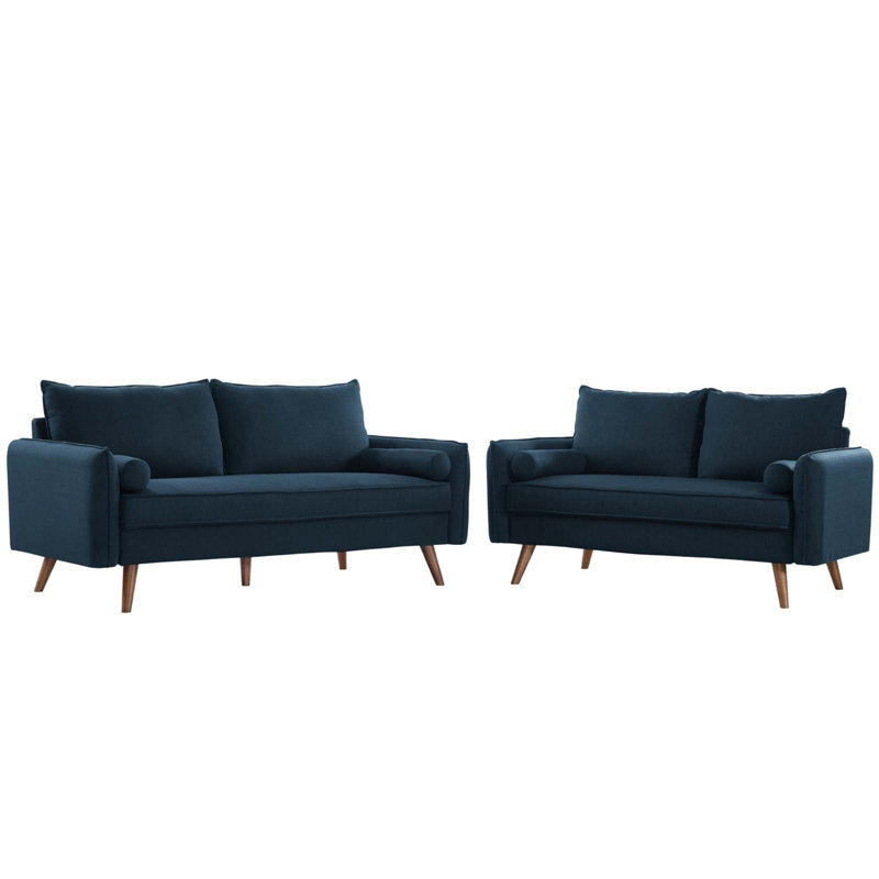Ensemble de canapé et causeuse en tissu Carson Carrington Lagerfors Revive par Modway, Azur