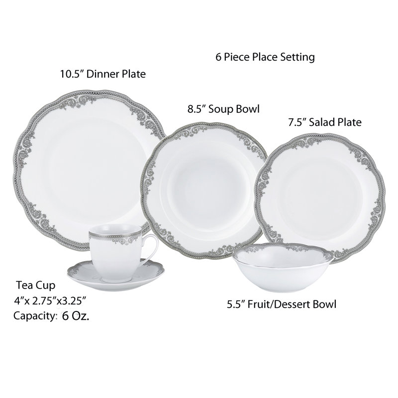 Service de table Lorren Home Trens, Blanc / argenté, 57