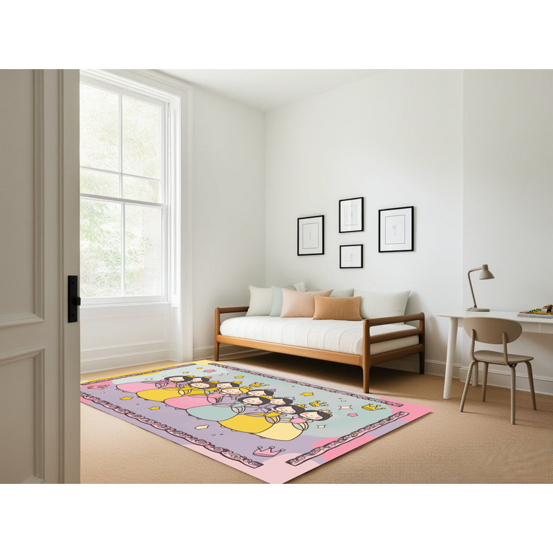 East Urban Home Fairy Tale Fantasy Rug, Rectangle 7 pi x 9 pi