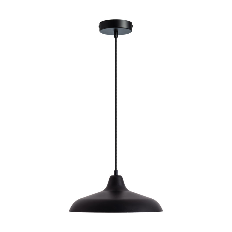 Futura 1 - Light Black/White Dome Pendant, 17cm H x 30cm W x 30cm D