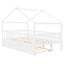 Lit double en bois avec lit gigogne simple, blanc-789874630-789874631
