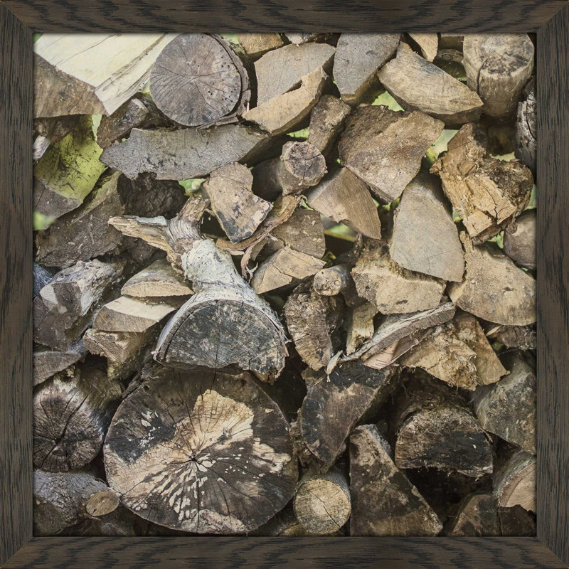 " Chopped I Crop ", 21.5" H x 21.5" W x 0.75" D, Chocolate Distressed Framed