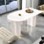 Table de salle à manger élégante en MDF crème, design moderne pour la cuisine à domicile