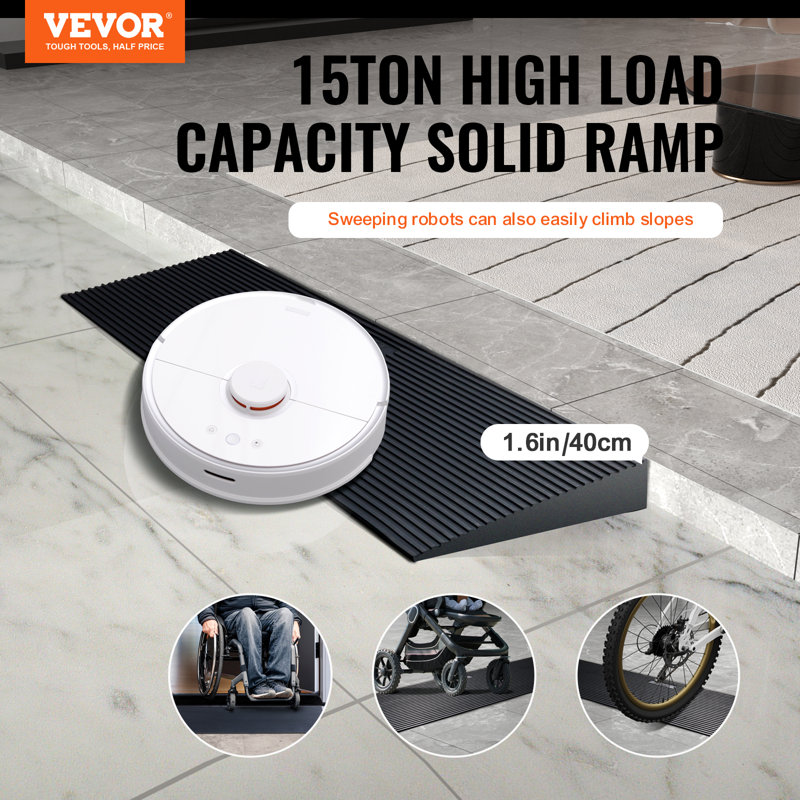 1.6" Rise Cuttable Threshold Ramp for Sweeping Robot