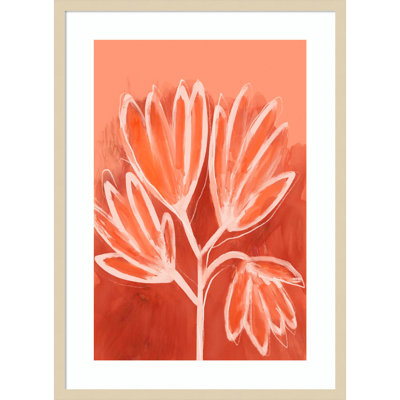 Galya "Peachy Flowers" Print by Treechild