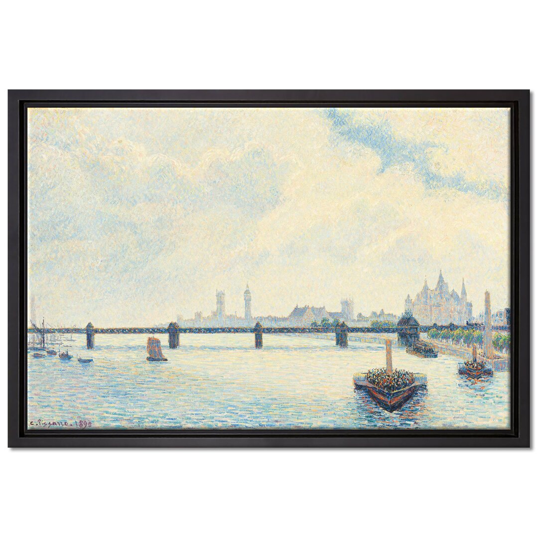 Gerahmter Kunstdruck Leinwandbild Die Charing-Cross-BrÃ¼cke in London von Camille Pissarro