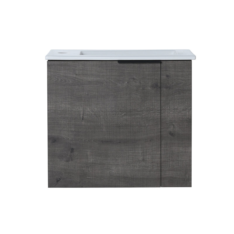 Meuble-lavabo avec lavabo 22 po pour petite salle de bain, meuble-lavabo flottant avec porte à fermeture douce, petit meuble-lavabo avec lavabo