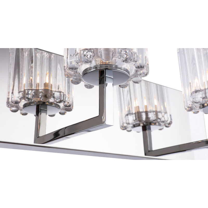 Éclairage pour salle de meuble-lavabo 3 lumières pour salle de bain Rosendahl, Halogène, Verre de cristal rainuré cylindrique