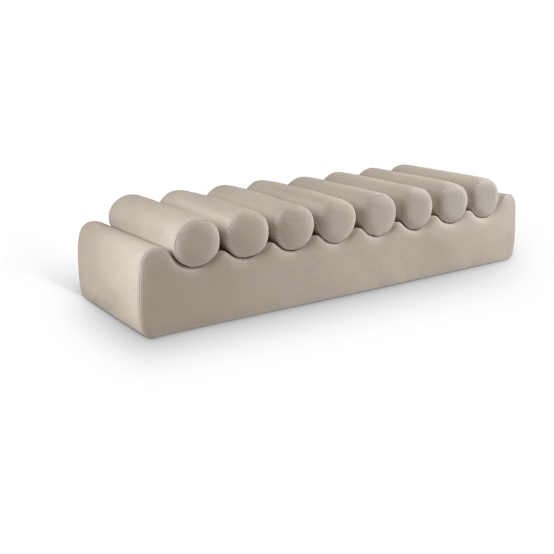 Rumble Vegan Leather Bench, Taupe Vegan Leather, 16.5" H x 72" W x 22" D
