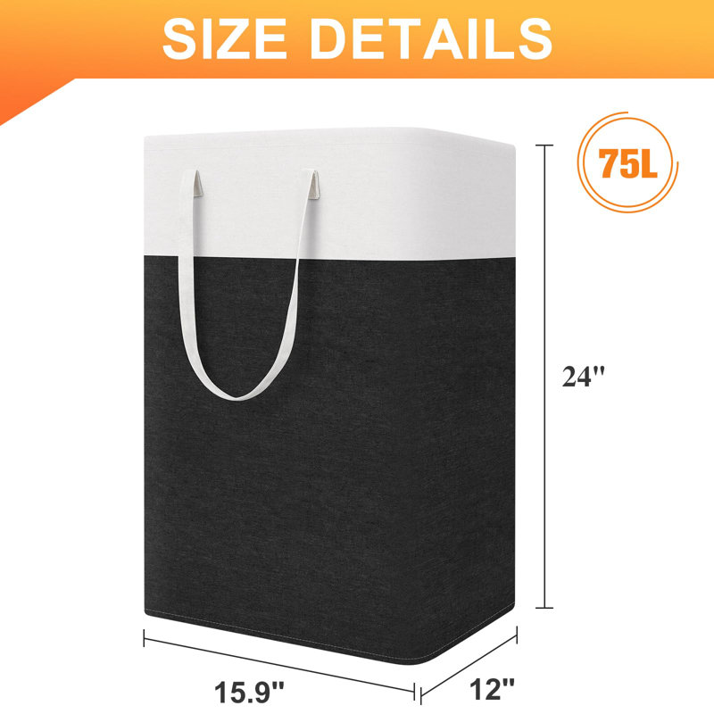 Laundry Basket 3-Pack, Laundry Hamper, Hamper With Handles, Collapsible Laundry Baskets, Waterproof Dirty Clothes Hamper, Towel Storage
