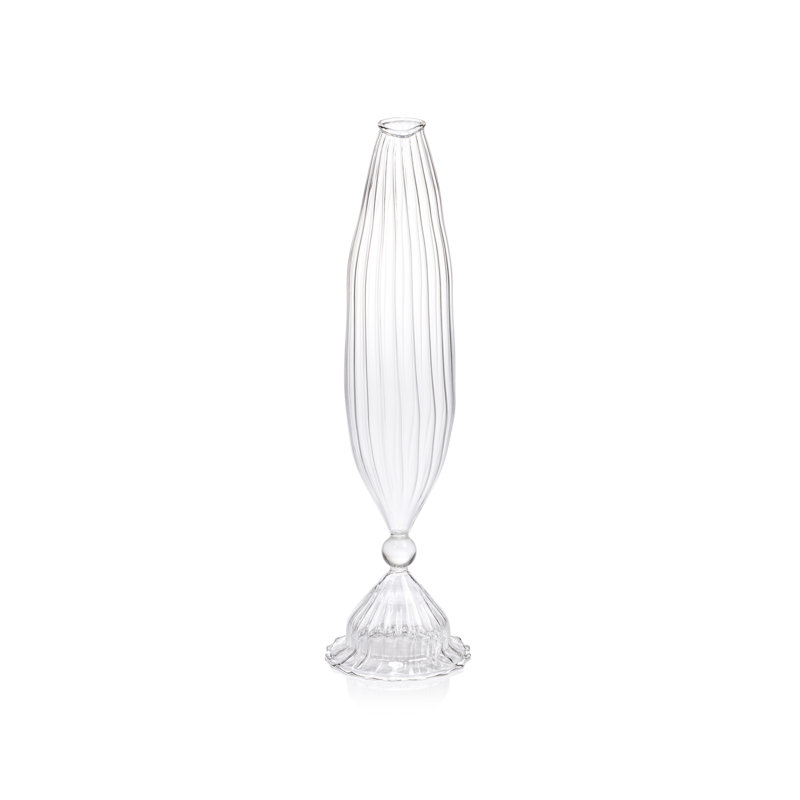 Ensemble de 2 vases en verre Flo, H 12 po x l 3,25 po x P 3,25 po