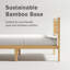 Base de lit plateforme en bois massif de bambou 12 po avec tête de lit ondulée, lattes en métal, aucun sommier requis-108620989-126376342