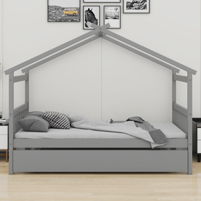 Lit House avec lit gigogne, Gris