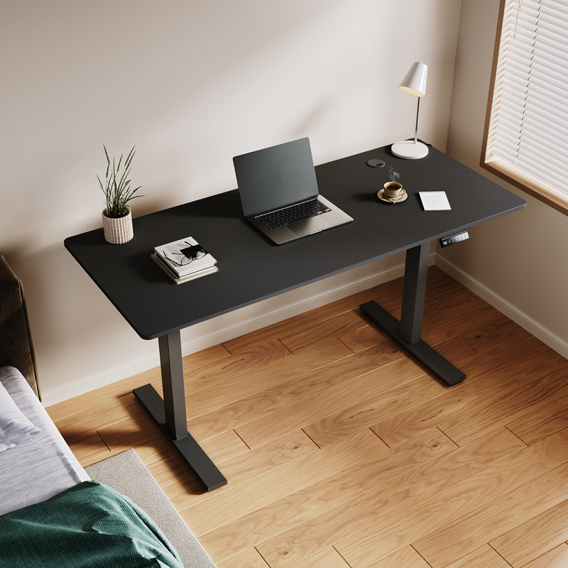 Adjustable Height Modular Steel Standing Desk, Black