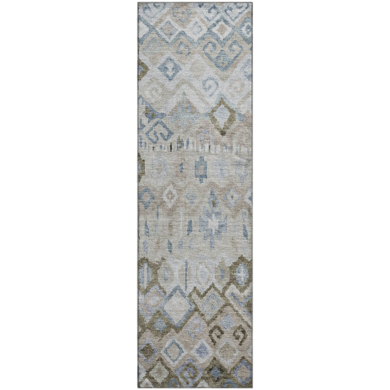 Premium Machine Washable Mayfield AMF2303 Casual Rug, 2'3" x 7'6" Runner, Beige