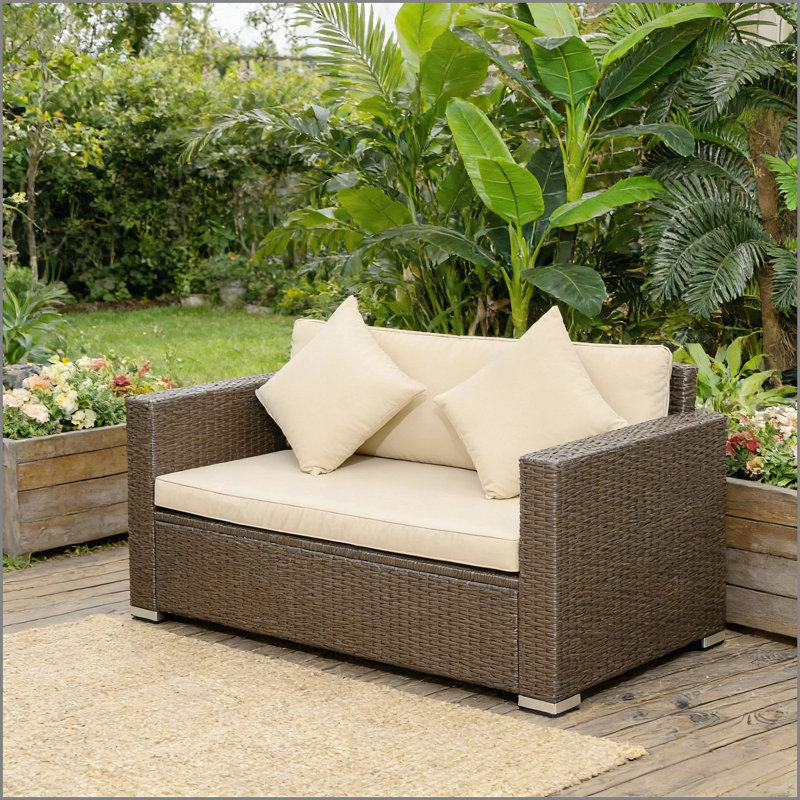 Wicker Loveseat,Outdoor Patio Furniture Couch