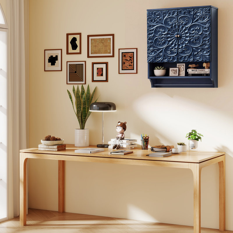 Wall Mounted Bathroom Cabinet Storage, Blue