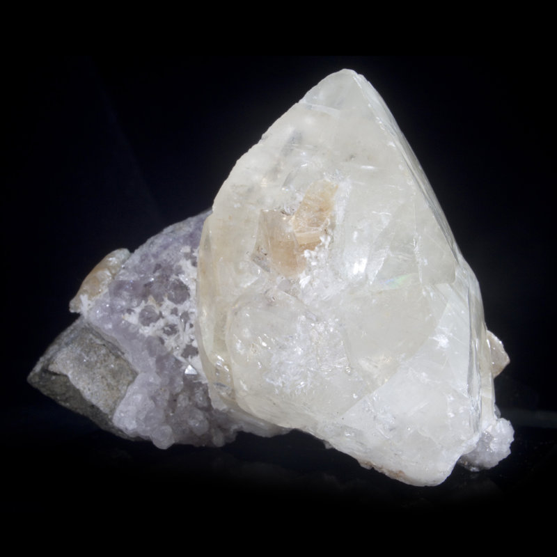 Calcite and Amethyst.