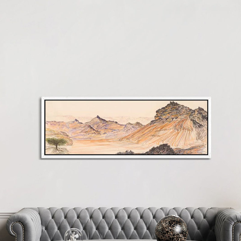 Nahal Gevanim by Itzu Rimmer - Panoramic Print on Canvas, White Framed, 152.4 cm H x 50.8 cm W
