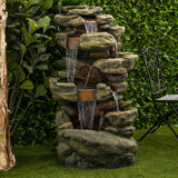 Outdoor Weather Resistant Floor Fountain with Light
